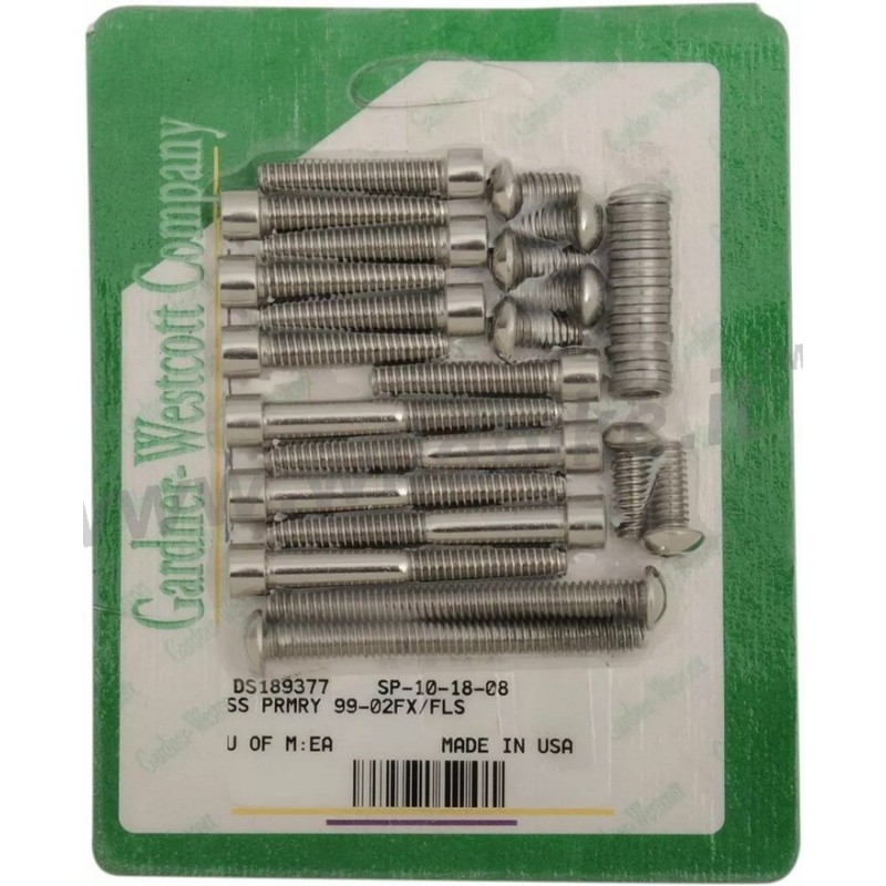 VITI BULLONI IN KIT CROMATI PER COPERCHIO PRIMARIA HARLEY DAVIDSON DYNA/SOFTAIL 99-06