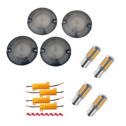 KIT DE CONVERSION LED LENTILLE CLIGNOTANT FUMÉE HARLEY DAVIDSON FLHR ROAD KING 99-20