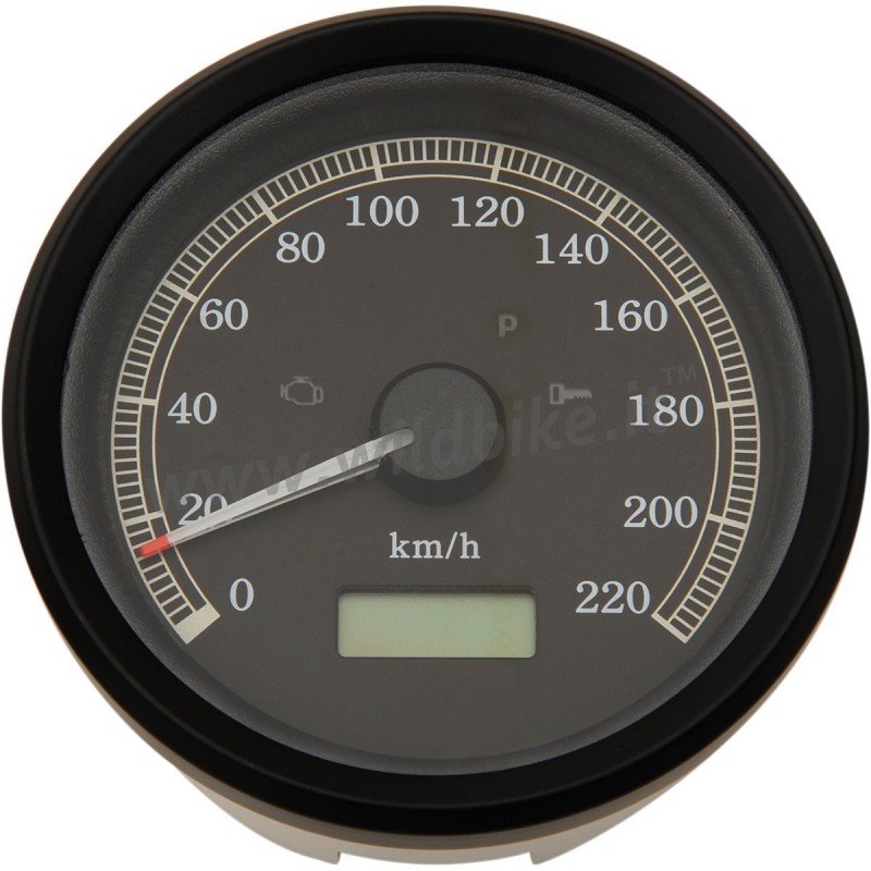 PROGRAMMIERBARER GESCHWINDIGKEITSMESSER 3-3/8" SCHWARZ 220 KMH HARLEY DAVIDSON FXD DYNA 1999-03
