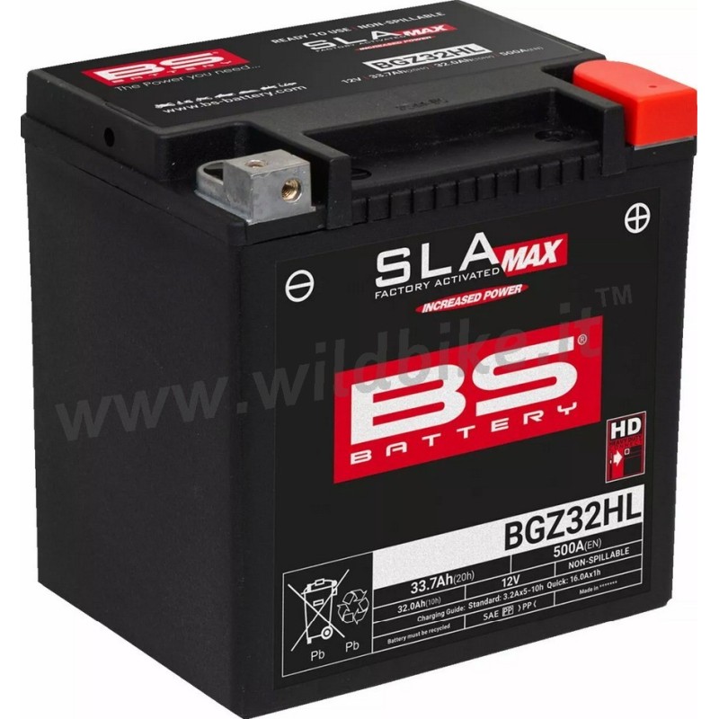 BATTERIA ALTE PRESTAZIONI AGM BS BGZ32HL SLA MAX 12V 32 AH HARLEY DAVIDSON FLH FLT TOURING 1999-24