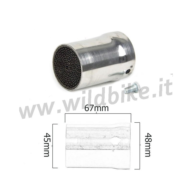 INSERT TUBE CATALYSEUR DB KILLER 48 MM AVEC VIS POUR ECHAPPEMENTS MOTO ET HARLEY DAVIDSON