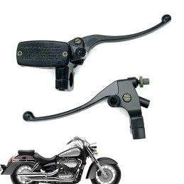 BRAKE AND CLUTCH LEVERS SET ALUMINUM BLACK HONDA VT 600/750 C SHADOW 88-09