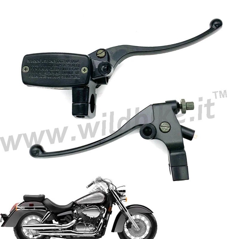 SET LEVE FRENO E FRIZIONE IN ALLUMINIO NERO HONDA VT 600/750 C SHADOW 88-09