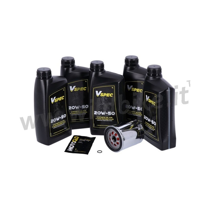 ENGINE OIL SERVICE KIT VSPEC SYNTHETIC 20W50 HARLEY DAVIDSON FLH FLT TOURING 2017-25