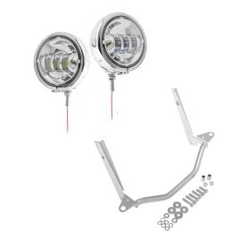 KIT FARI AUSILIARI A LED OMOLOGATI CROMATI HARLEY DAVIDSON FLS SOFTAIL 00-17