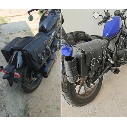 BORSE LATERALI IN PELLE HIGHWAYMAN CLASSIC LARGE MOTO CUSTOM E HARLEY DAVIDSON