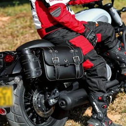 BORSE LATERALI IN PELLE HIGHWAYMAN CLASSIC LARGE MOTO CUSTOM E HARLEY DAVIDSON