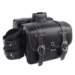 BORSE LATERALI IN PELLE HIGHWAYMAN CLASSIC LARGE MOTO CUSTOM E HARLEY DAVIDSON