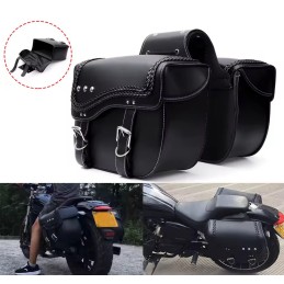 SADDLEBAGS LEATHER CRUISER CLASSIC LARGE CUSTOM MOTORCYCLE AND HARLEY DAVIDSON