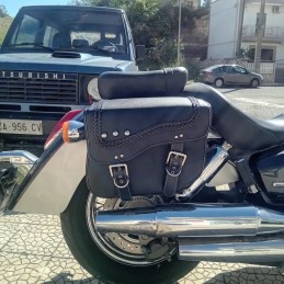 SADDLEBAGS LEATHER CRUISER CLASSIC LARGE CUSTOM MOTORCYCLE AND HARLEY DAVIDSON