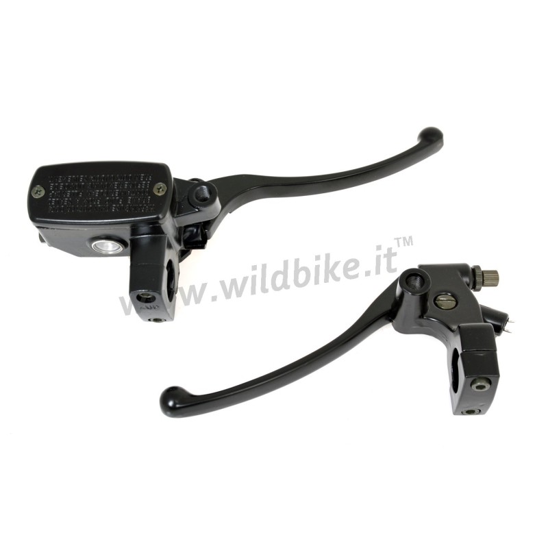 SET BREMS UND KUPPLUNGSHEBEL ALUMINIUM SCHWARZ 1" 25 MM MOTORRAD