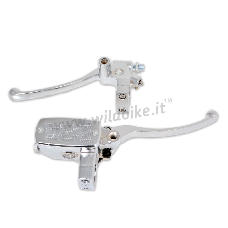 SET LEVE FRENO E FRIZIONE IN ALLUMINIO CROMATO 1" 25 MM PER MOTO