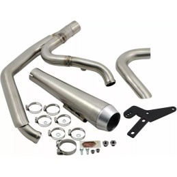 POTS D'ÉCHAPPEMENT BASSANI ROAD RAGE 2EN1 COURTE INOX HARLEY DAVIDSON FXLRST LOW RIDER ST 2021-25