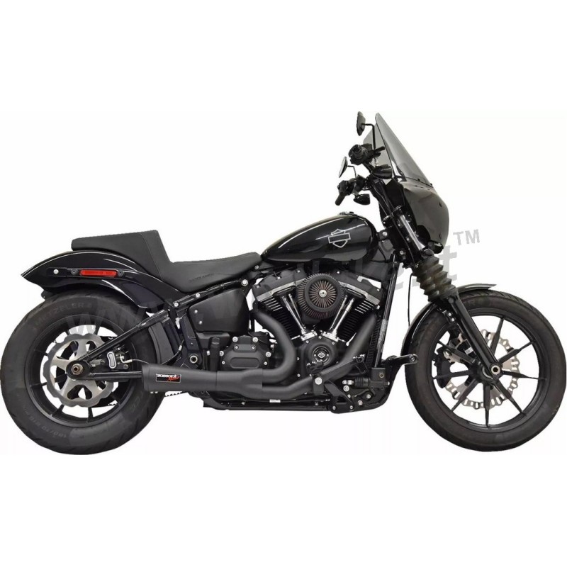 EXHAUST SYSTEM 2INTO1 BASSANI RIPPER SHORT 49 ST BLACK HARLEY DAVIDSON SOFTAIL 2018-25