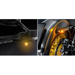 KIT INDICATORI NANO NERI DI DIREZIONE FRECCE LED OMOLOGATI HARLEY DAVIDSON SOFTAIL 2018-25