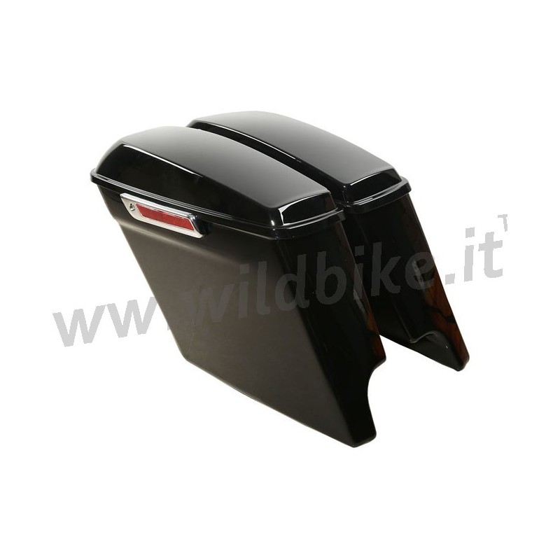 BORSE RIGIDE LATERALI ESTESE + 5" NERE HARLEY DAVIDSON FLH FLT TOURING 2014-24