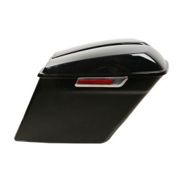 BLACK HARD SADDLEBAGS EXTENDED + 5" HARLEY DAVIDSON FLH FLT TOURING 2014-24
