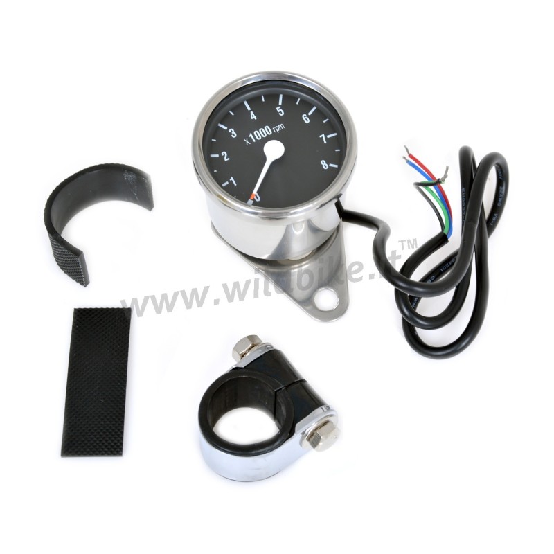 ELECTRONIC MINI TACHOMETER STEEL 60 MM BLACK FACE HONDA VT 750 C4 SHADOW 04-07