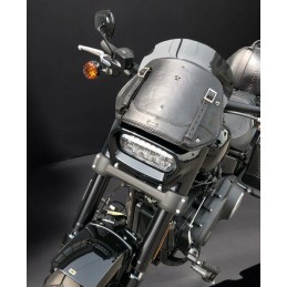 WINDSCHUTZSCHEIBE SCHWARZES LEDER MCJ HARLEY DAVIDSON SOFTAIL FXFB FAT BOB 2018-24