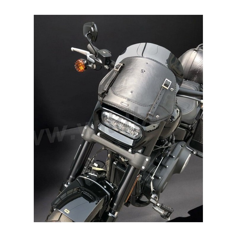 WINDSCHUTZSCHEIBE SCHWARZES LEDER MCJ HARLEY DAVIDSON SOFTAIL FXFB FAT BOB 2018-24