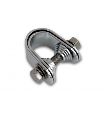 MORSETTO CLAMP CROMATO DA MANUBRIO PER ATTACCO STRUMENTI 