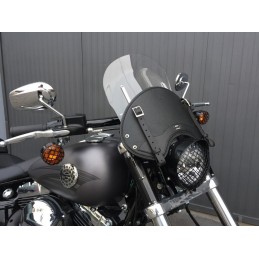 WINDSCHUTZSCHEIBE SCHWARZES LEDER MCJ FÜR HARLEY DAVIDSON FXDLS 1800 LOW RIDER S 2016-17