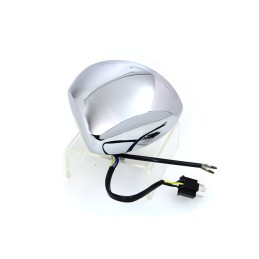 FARO FANALE ANTERIORE OVAL STYLE CROMATO PER MOTO CUSTOM E HARLEY DAVIDSON