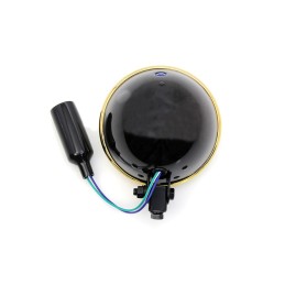 PHARE AVANT 5.75" 145 MM  NOIR/LAITON POUR MOTOS CUSTOM ET HARLEY DAVIDSON