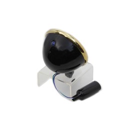 FARO FANALE ANTERIORE BATES 5.75" 145 MM NERO/OTTONE MOTO CUSTOM E HARLEY DAVIDSON