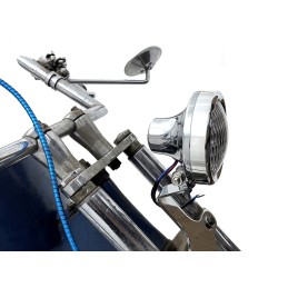 HEADLAMP RETRO VINTAGE 5-1/8" 130 MM POLISHED CUSTOM MOTORCYCLES AND HARLEY DAVIDSON