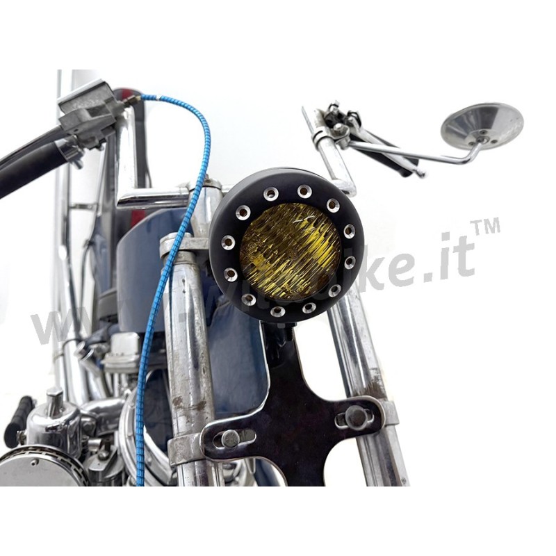 FARO FANALE ANTERIORE RETRO VINTAGE 5-1/8" 130 MM NERO MOTO CUSTOM E HARLEY DAVIDSON