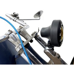 BLACK HEADLAMP RETRO VINTAGE 5-1/8" 130 MM CUSTOM MOTORCYCLES AND HARLEY DAVIDSON