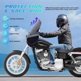 WINDSCHUTZSCHEIBE CLUB WARRIOR 15.75" DARK HARLEY DAVIDSON FXDB DYNA STREET BOB 2006-17