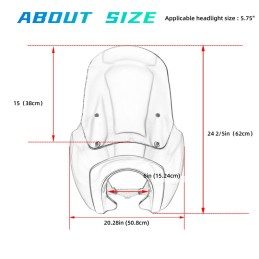 PARE-BRISE CARÉNAGE CLUB WARRIOR 15" GRIS FUMÉ HARLEY DAVIDSON FXBB SOFTAIL STREET BOB 2018-24