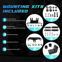 PARE-BRISE CARÉNAGE CLUB WARRIOR 15" DARK HARLEY DAVIDSON FXBB SOFTAIL STREET BOB 2018-24