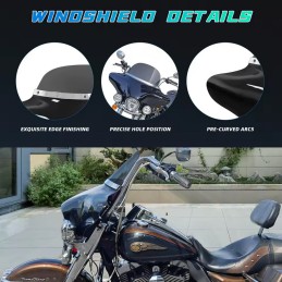 PARE-BRISE CARÉNAGE BATWING NOIR HARLEY DAVIDSON FLHR ROAD KING 1994-2025
