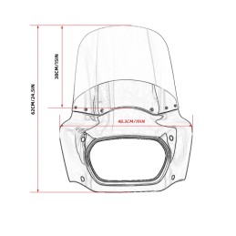 PARABREZZA CUPOLINO ROAD WARRIOR 15" HARLEY DAVIDSON SOFTAIL FXFB FAT BOB 2018-2024