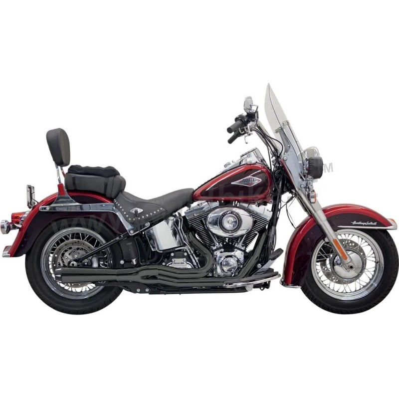 POT D'ECHAPPEMENT BASSANI MEGA POWER 2EN1 NOIR HARLEY DAVIDSON FXS FLS SOFTAIL 1986-2017