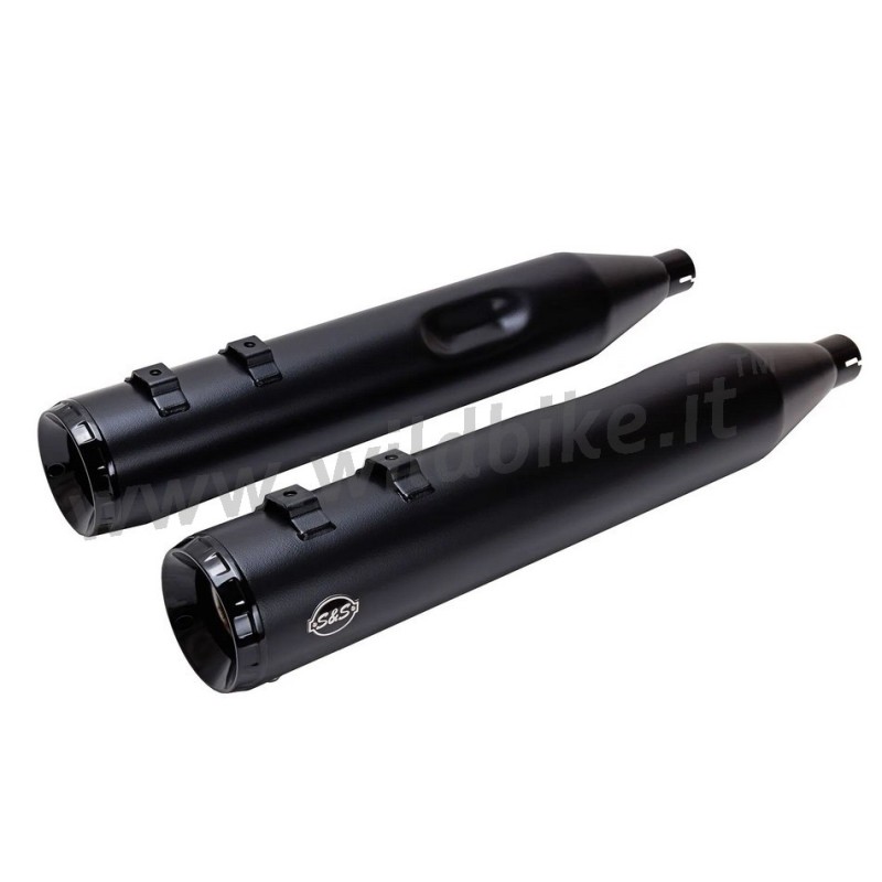 BLACK EXHAUSTS MUFFLER SLIP-ON S&S GNX 4.5" HARLEY DAVIDSON FLH FLT TOURING 1995-2016