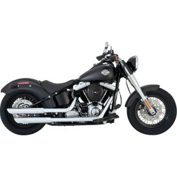 SILENCIEUX D'ÉCHAPPEMENTS SLIP-ON VANCE & HINES TWIN SLASH 3" CHROME HARLEY DAVIDSON FLS SOFTAIL 2007-2017
