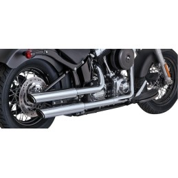 EXHAUSTS MUFFLERS SLIP-ON VANCE & HINES TWIN SLASH 3" CHROME HARLEY DAVIDSON FLS SOFTAIL 2007-2017