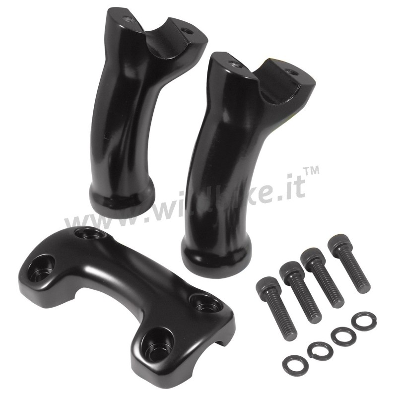 RISER GUIDON COMPLETE 4.5" 115 MM NOIR POUR HARLEY DAVIDSON
