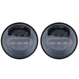 COPPIA DI PARABOLE NERE LED PER FARI AUSILIARI DA 4 1/2" 110 MM MOTO E HARLEY DAVIDSON