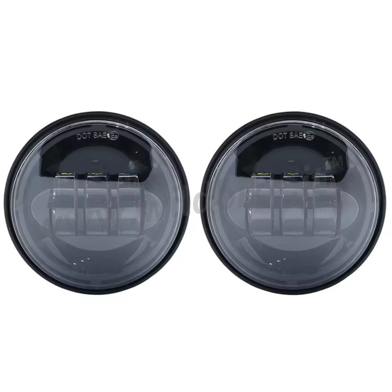 PAIR OF BLACK LED BODY FOR 4 1/2" 110 MM AUXILIARY SPOTLIGHTS MOTORCYCLES AND HARLEY DAVIDSON
