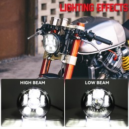 BLACK SIX LED FRONT HEADLIGHT BODY EU APPROVED 5.75 SUPERLIGHT FOR MOTORCYCLE
