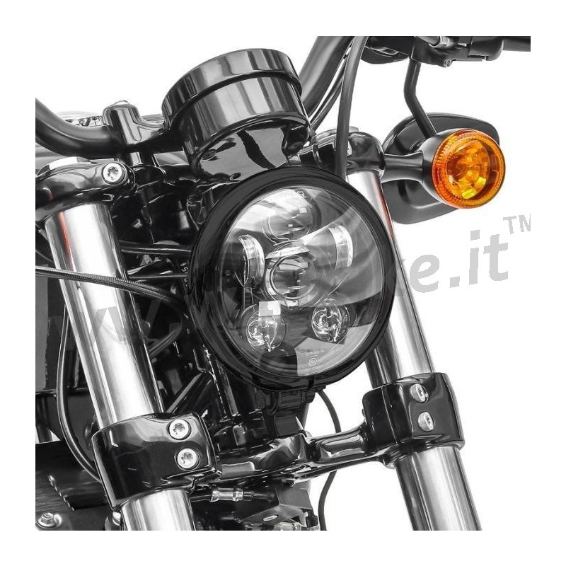 BLACK SIX LED FRONT HEADLIGHT BODY EU APPROVED 5.75 SUPERLIGHT FOR MOTORCYCLE