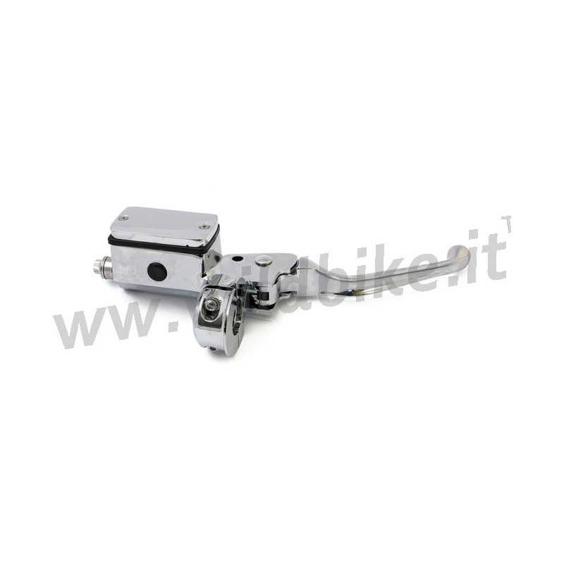 BLOCCO COMPLETO CROMATO LEVA POMPA FRENO SINGOLO HARLEY DAVIDSON 1982-1995