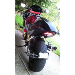 SUPPORTO PORTATARGA UNIVERSALE CROMATO SU RUOTA MOTO CUSTOM E HARLEY DAVIDSON