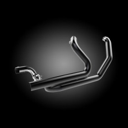 KIT COLLECTEUR ECHAPPEMENTS KHROME WERKS AGGRESSOR DUAL NOIR HARLEY DAVIDSON FLH FLT TOURING 2017-24