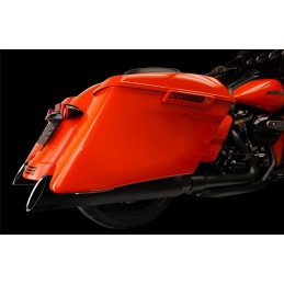 KIT COLLECTEUR ECHAPPEMENTS KHROME WERKS AGGRESSOR DUAL NOIR HARLEY DAVIDSON FLH FLT TOURING 2017-24